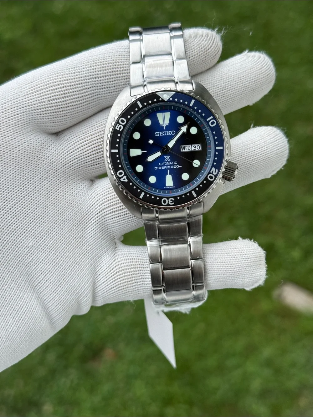 Seiko Men's Blue Dial Automatic Diver Watch - Stainless Steel